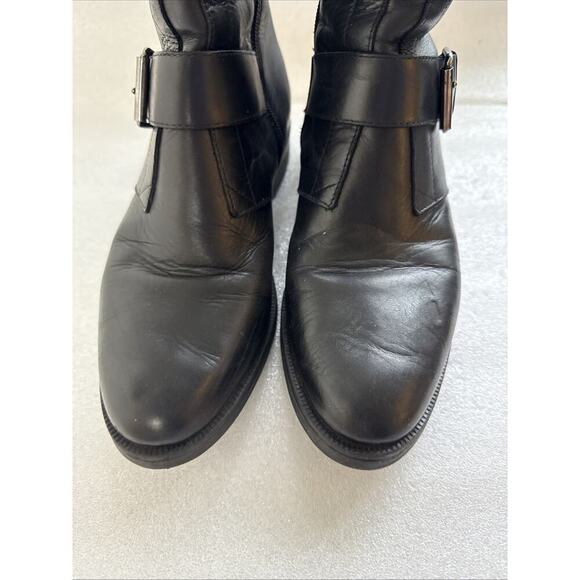 Emanuele Crasto boots Woman 39 EU 9 black Leather Double Buckle Italian Combat - Picture 5 of 14